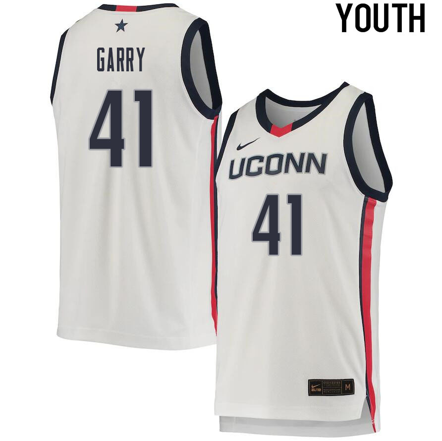 2021 Youth #41 Matt Garry Uconn Huskies College Basketball Jerseys Sale-White